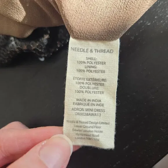 Needle And Thread Art Deco Beaded Dress Flapper Women Black Glam Event 2 - Picture 15 of 16